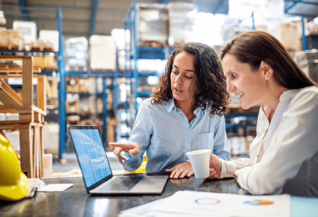 A purchasing manager utilising the power of asset management software to show her CFO how she is optimising and streamlining their business operations. 